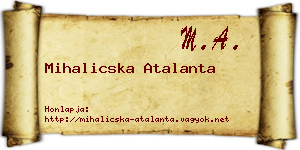Mihalicska Atalanta névjegykártya